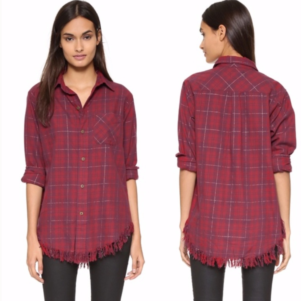 Current/Elliott Plaid Shirt size 0
